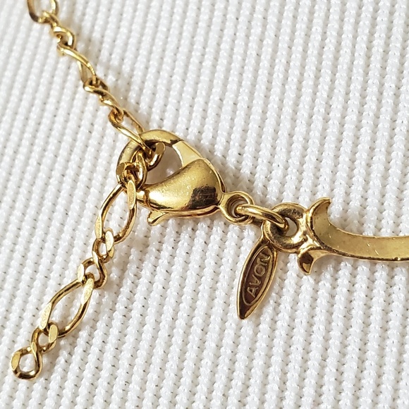 Vintage AVON Gold Chain Crystal Necklace - Picture 5 of 5